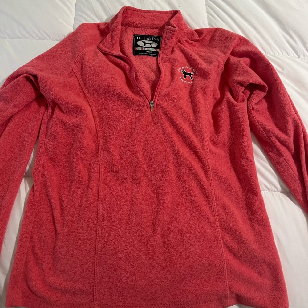 Pink Black Dog Quarter Zip